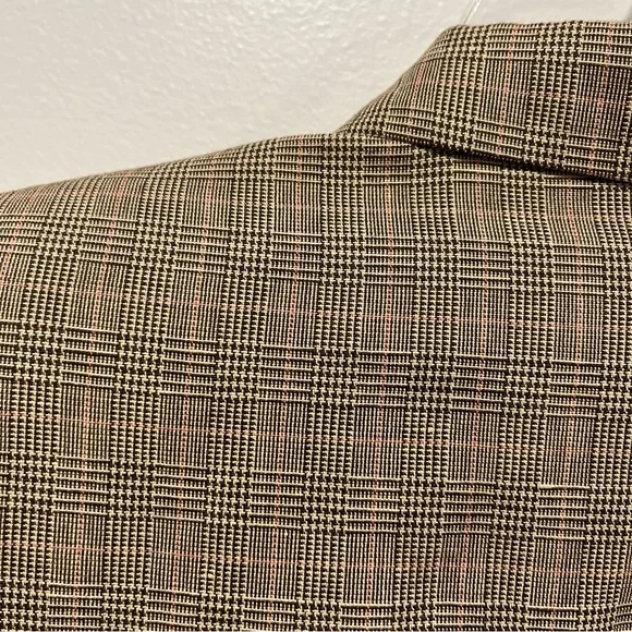 Talbots Petites Brown Houndstooth Linen/Rayon Blazer, Women's Size 10P, Neutral - Picture 7 of 11